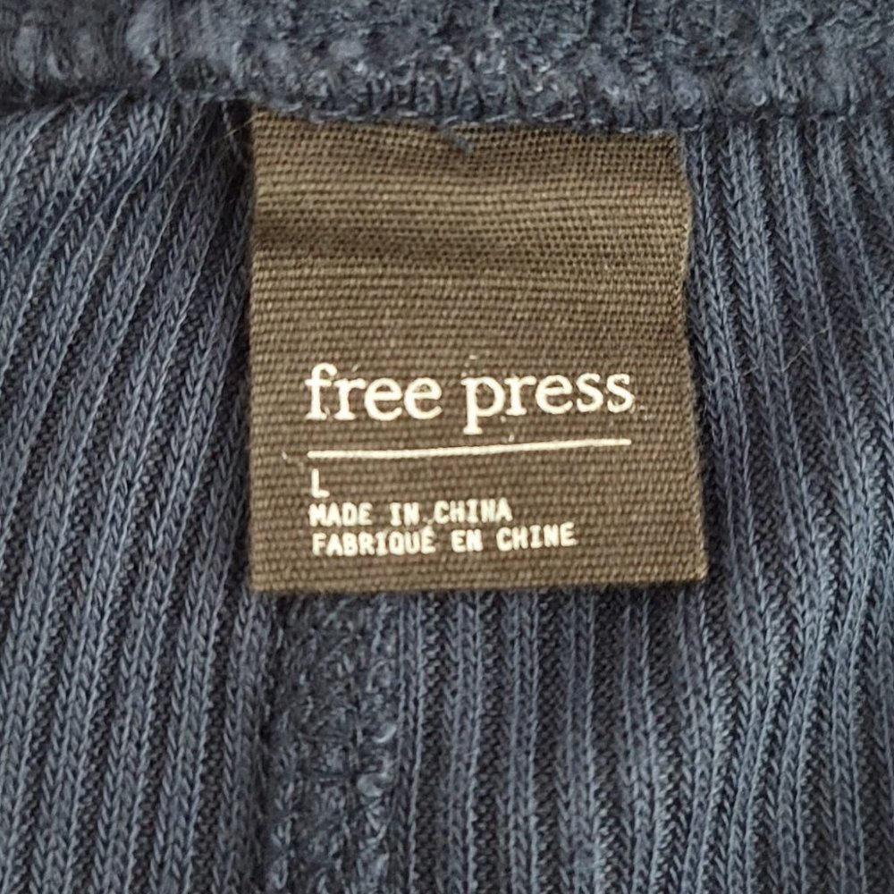 FREE PRESS rib knit pajamas pants blue Sz L - Picture 4 of 5